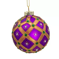 Kurt Adler 80mm Glass Purple Jewel Ball 6-pc. Christmas Ornament
