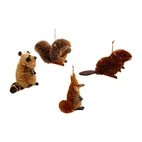 Kurt Adler Buri Woodland Animal 4-pc. Christmas Ornament