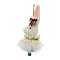 Kurt Adler 6.5-Inch Resin Hollywood Hats Rabbit Alice in Wonderland Christmas Ornament