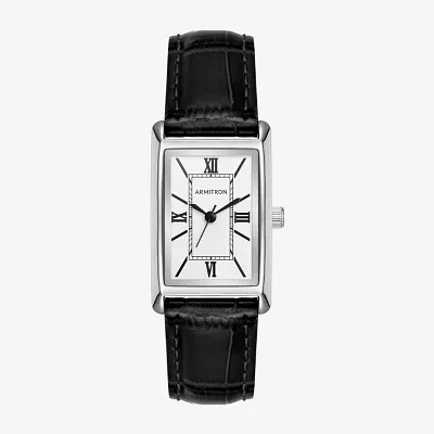 Armitron Womens Black Leather Strap Watch 75/5959svsvbk