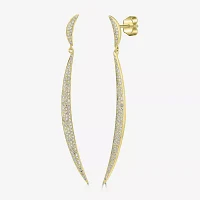 Linear 3/4 CT. T.W. Natural White Diamond 14K Gold Curved Drop Earrings