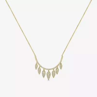 Womens 1/2 CT. T.W. Natural White Diamond 14K Gold Pendant Necklace