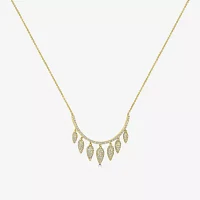 Womens 1/2 CT. T.W. Natural White Diamond 14K Gold Pendant Necklace