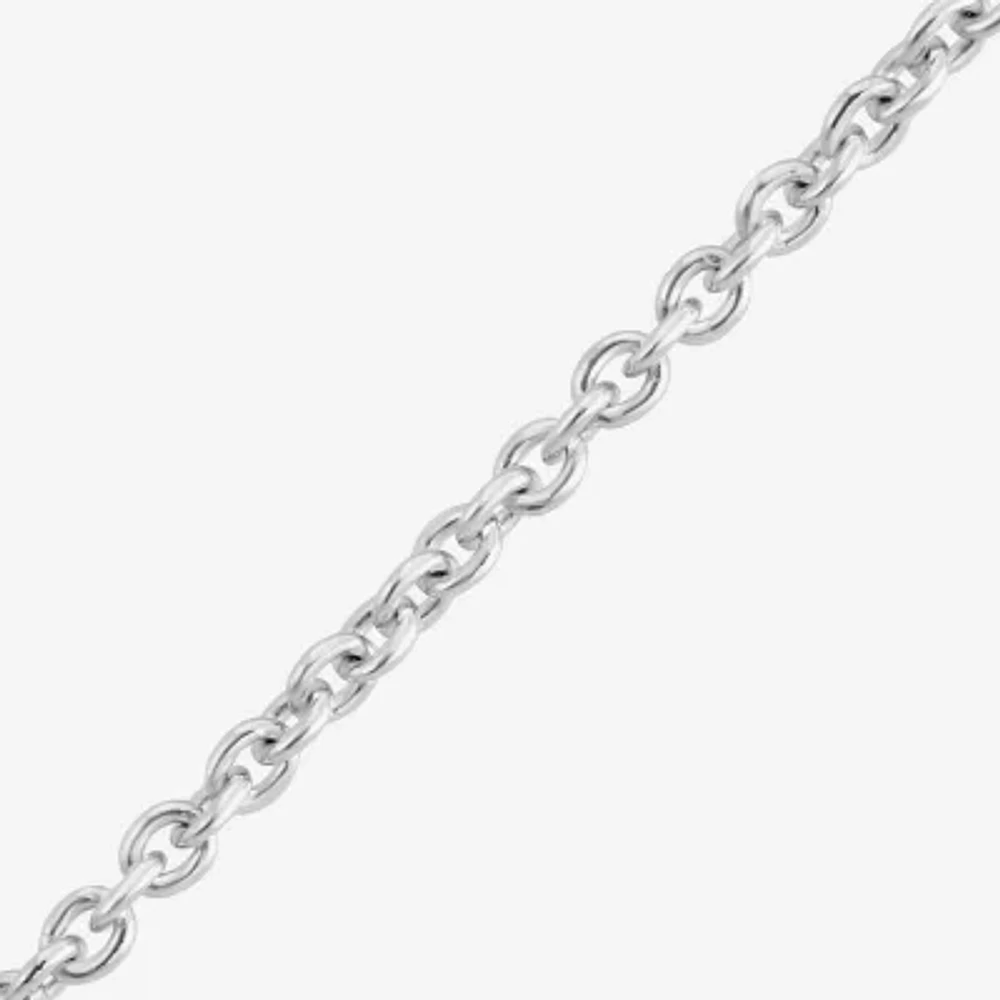 "Good Vibes" Womens 1/10 CT. T.W. Natural White Diamond 14K White Gold Pendant Necklace