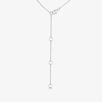 Lariat Style Womens 3/8 CT. T.W. Natural White Diamond 14K White Gold Diamond Y Necklace