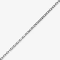 Dreams" 1/5 CT.T.W. Natural Diamond 14K White Gold 7 Inch Solid Rolo Chain Bracelet"