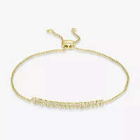 1/2 CT. T.W. Natural White Diamond 14K Gold Bar Bolo Bracelet