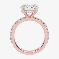 (G-H / Vs2-Si1) Womens 4 1/2 CT. T.W. Lab Grown White Diamond 14K Gold Side Stone Engagement Ring