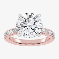 (G-H / Vs2-Si1) Womens 4 1/2 CT. T.W. Lab Grown White Diamond 14K Gold Side Stone Engagement Ring