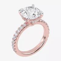 (G-H / Vs2-Si1) Womens 4 1/2 CT. T.W. Lab Grown White Diamond 14K Gold Side Stone Engagement Ring