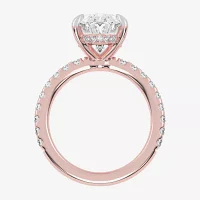 (G-H / Vs2-Si1) Womens 4 1/2 CT. T.W. Lab Grown White Diamond 14K Gold Side Stone Engagement Ring