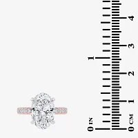 (G-H / Vs2-Si1) Womens 4 1/2 CT. T.W. Lab Grown White Diamond 14K Gold Side Stone Engagement Ring