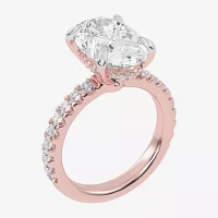 (G-H / Vs2-Si1) Womens 4 1/2 CT. T.W. Lab Grown White Diamond 14K Gold Side Stone Engagement Ring