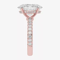 (G-H / Vs2-Si1) Womens 4 1/2 CT. T.W. Lab Grown White Diamond 14K Gold Side Stone Engagement Ring