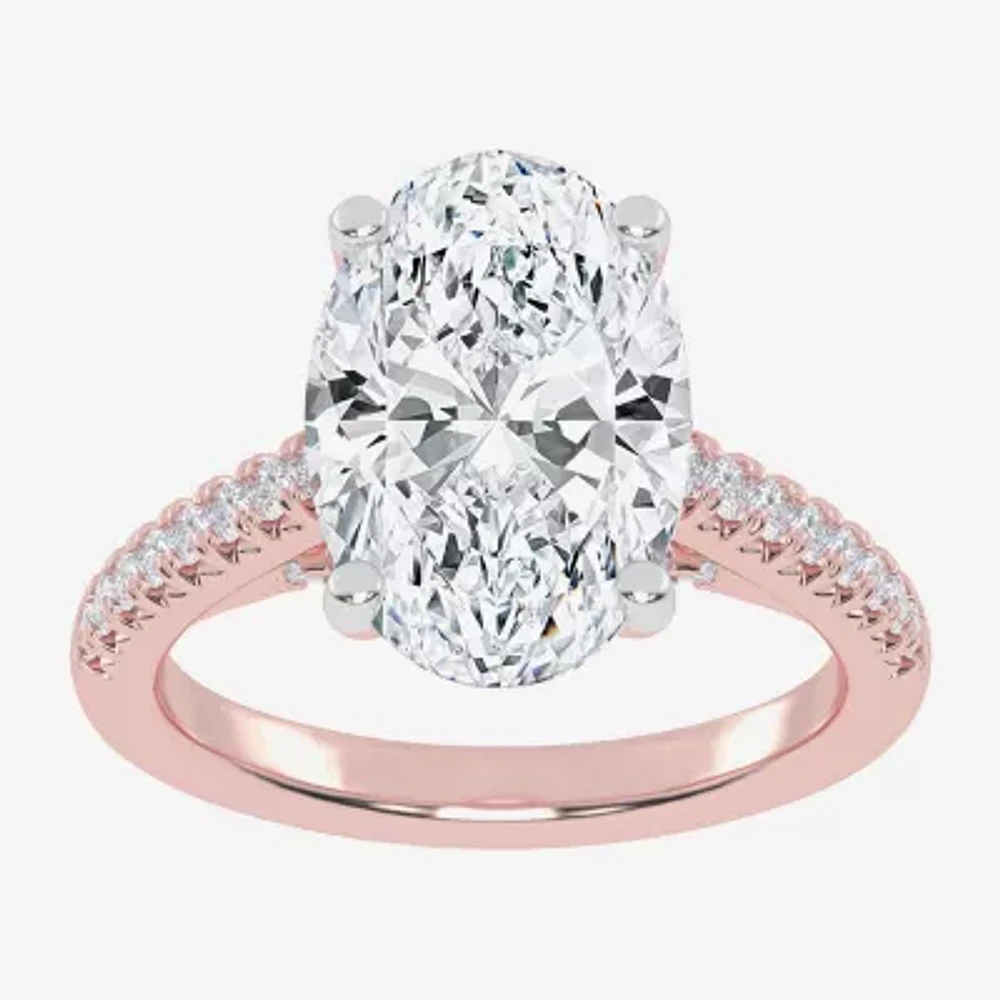 (G-H / Vs2-Si1) Womens 3 1/3 Ct. T.W. Lab Grown White Diamond 14K Gold Side Stone Engagement Ring