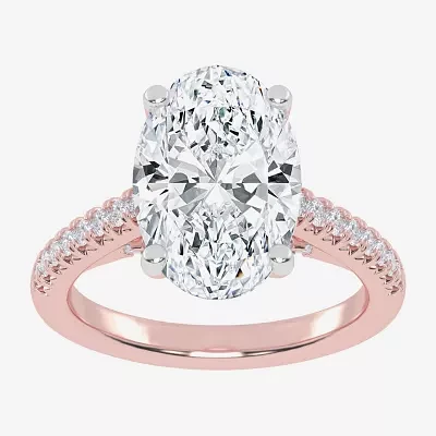 (G-H / Vs2-Si1) Womens 3 1/3 Ct. T.W. Lab Grown White Diamond 14K Gold Side Stone Engagement Ring