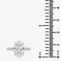 (G-H / Vs2-Si1) Womens 3 1/3 Ct. T.W. Lab Grown White Diamond 14K Gold Side Stone Engagement Ring