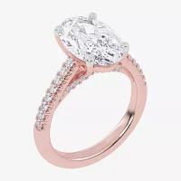 (G-H / Vs2-Si1) Womens 3 1/3 Ct. T.W. Lab Grown White Diamond 14K Gold Side Stone Engagement Ring