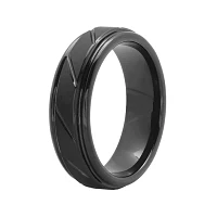 Personalized Mens 7mm Comfort Fit Tungsten Carbide Diagonal Groove Wedding Band