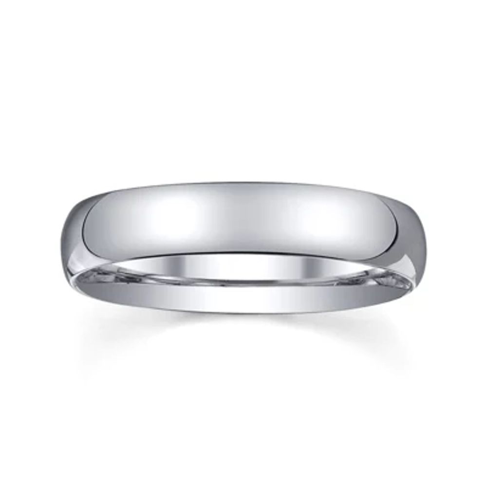 Personalized 4mm Comfort Fit Domed Sterling Silver Wedding Band