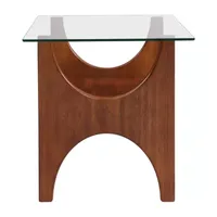 Macda Glass-Top End Table