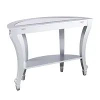 Emas Mirrored Demilune Console Table