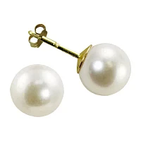 Certified Sofia™ 10K Gold 6-6.5mm Cultured Freshwater Pearl Stud Earrings