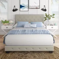 Claire Upholstered Tufted Platform Bed