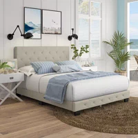 Claire Upholstered Tufted Platform Bed