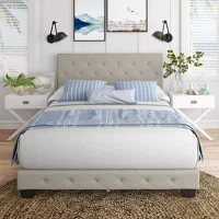 Claire Upholstered Tufted Platform Bed