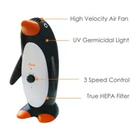 Crane True HEPA Air Purifier With Germicidal UV Light, 150 Sq Ft. Coverage, Penguin