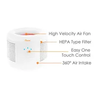 Crane HEPA Air Purifier , 300 Sq Ft. Coverage, Compact