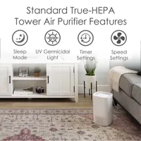 Crane True HEPA Air Purifier With Germicidal UV Light, Sq Ft. Coverage