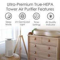 Crane True HEPA Air Purifier With Germicidal UV Light, 500 Sq Ft. Coverage, Ultra Premium