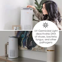 Crane True HEPA Air Purifier With Germicidal UV Light, 500 Sq Ft. Coverage, Ultra Premium