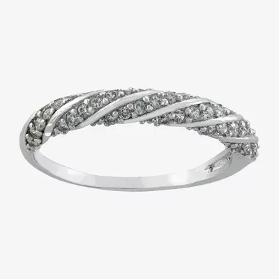 Silver Treasures Cubic Zirconia Sterling Silver Band