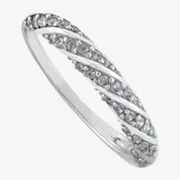 Silver Treasures Cubic Zirconia Sterling Band