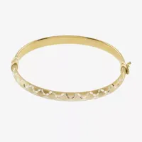 Diamond Cut 14K Two Tone Gold Over Silver Bangle Bracelet