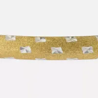 Diamond Cut 14K Two Tone Gold Over Silver Bangle Bracelet