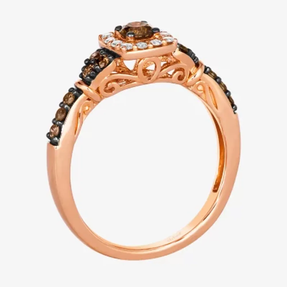 Le Vian® Ring featuring 3/8 cts. Chocolate Diamonds®  1/8 Nude Diamonds™ set 14K Strawberry Gold®