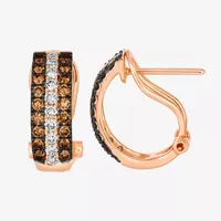 Le Vian® Earrings featuring 3/4 cts. Chocolate Diamonds®  3/8 cts. Nude Diamonds™  set in 14K Strawberry Gold®