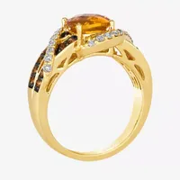 Le Vian® Ring featuring 1 CT. Cinnamon Citrine® 1/3 Nude Diamonds™ Chocolate Diamonds® set 14K Honey Gold™