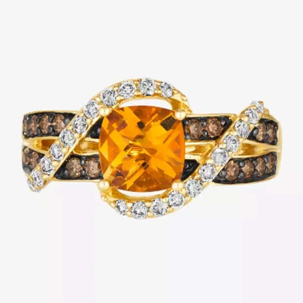 Le Vian® Ring featuring 1 CT. Cinnamon Citrine® 1/3 Nude Diamonds™ Chocolate Diamonds® set 14K Honey Gold™