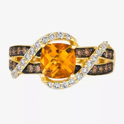 Le Vian® Ring featuring 1 CT. T.W. Cinnamon Citrine® 1/3 Nude Diamonds™  Chocolate Diamonds® set 14K Honey Gold™