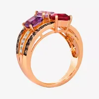 Le Vian® Ring featuring 1 3/8 CT. Grape Amethyst™ Raspberry Rhodolite® 1/2 Chocolate Diamonds® 1/5 Nude Diamonds™ set 14K Strawberry Gold®