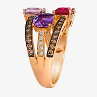 Le Vian® Ring featuring 1 3/8 CT. Grape Amethyst™ Raspberry Rhodolite® 1/2 Chocolate Diamonds® 1/5 Nude Diamonds™ set 14K Strawberry Gold®