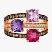 Le Vian® Ring featuring 1 3/8 CT. Grape Amethyst™ Raspberry Rhodolite® 1/2 Chocolate Diamonds® 1/5 Nude Diamonds™ set 14K Strawberry Gold®