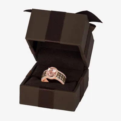 Le Vian® Ring featuring 1  1/3 CT. T.W. Peach Morganite™ 3/4 Chocolate Diamonds® 3/8 Nude Diamonds™ set 14K Strawberry Gold®