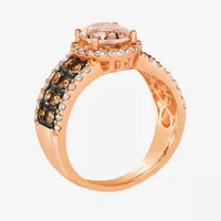 Le Vian® Ring featuring 1 1/3 CT. Peach Morganite™ 3/4 Chocolate Diamonds® 3/8 Nude Diamonds™ set 14K Strawberry Gold®