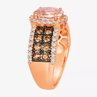 Le Vian® Ring featuring 1  1/3 CT. T.W. Peach Morganite™ 3/4 Chocolate Diamonds® 3/8 Nude Diamonds™ set 14K Strawberry Gold®